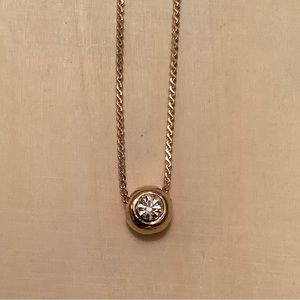 New bezel diamond solitaire necklace vintage
